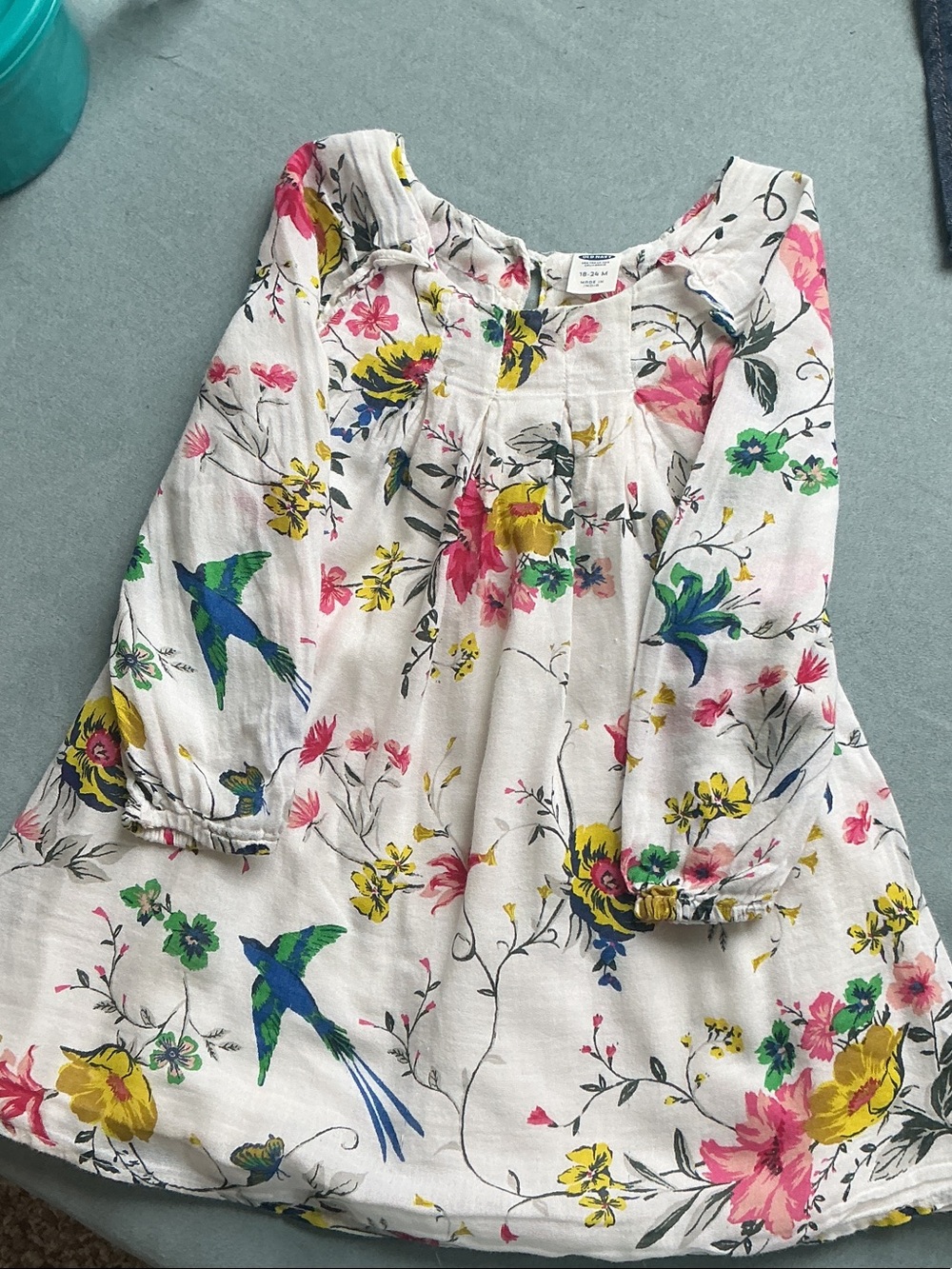 Old Navy Floral Dress in White & Pink Size 18-24M